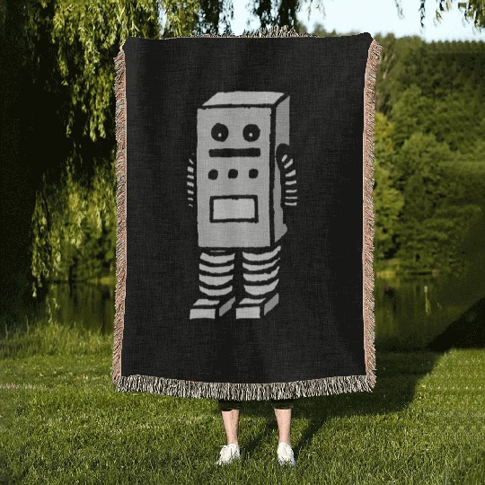 Stupid Robot Woven Blankets