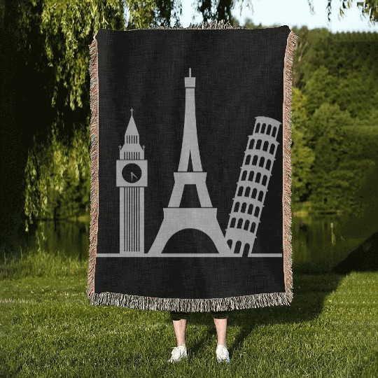 Europe / London,Paris,Pisa Woven Blankets