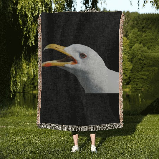 seagull gull moewe1 Woven Blankets