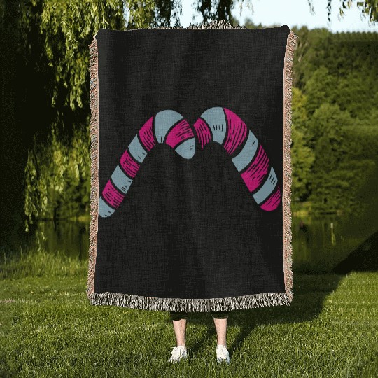 Candy canes "M" Woven Blankets