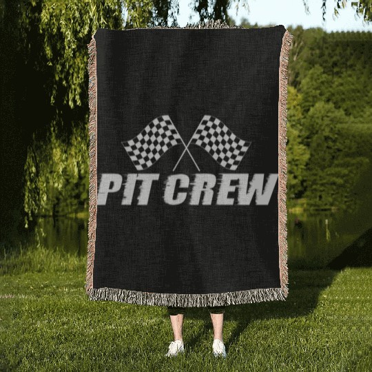 Pit Crew Racing Team Sports Racers Track Pit Stops Woven Blankets