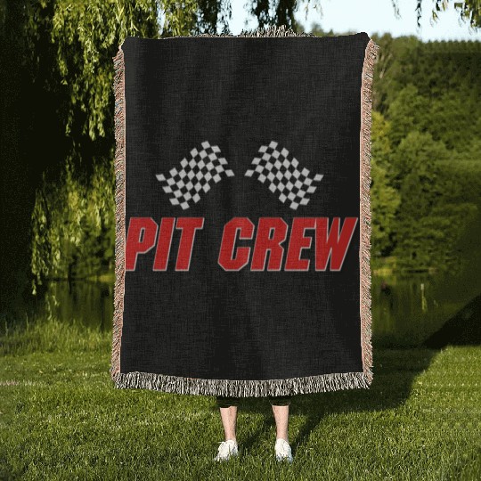 Pit Crew Racing Team Sports Racers Track Pit Stops Woven Blankets