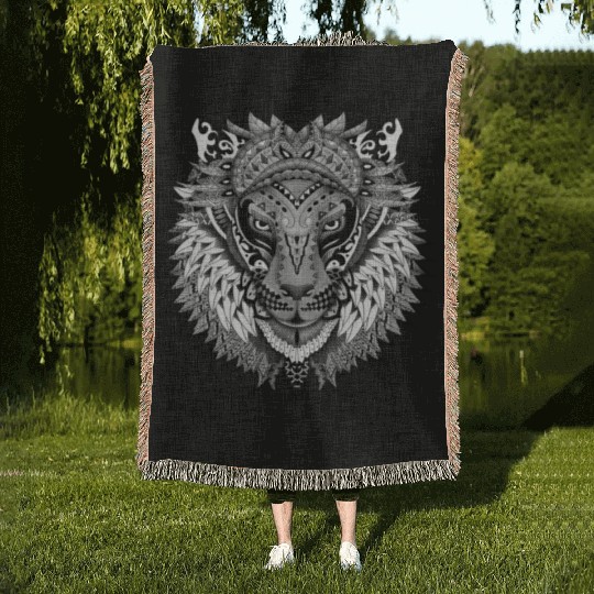 Aztec Lion Woven Blankets