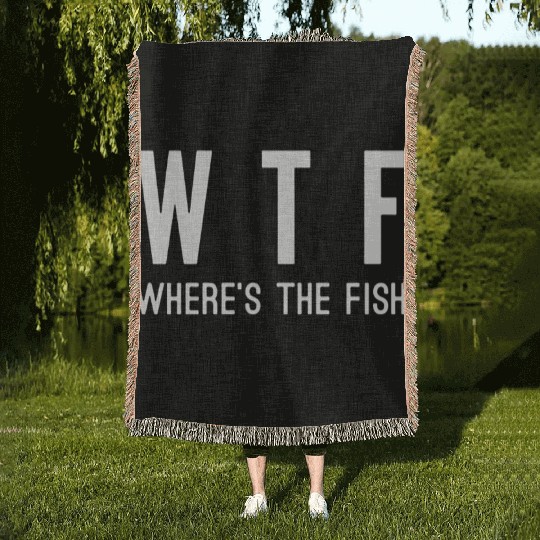 WTF where's the fish Woven Blankets