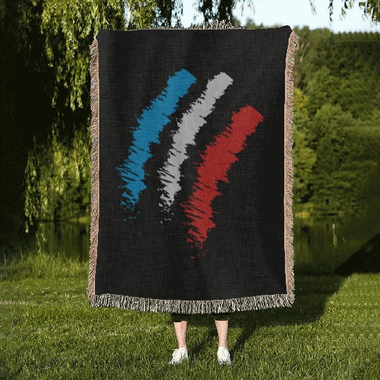 vintage flag of France Woven Blankets