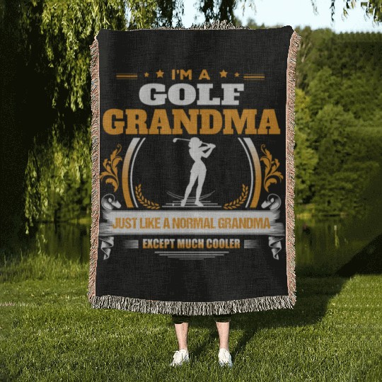 Golf Grandma Woven Blankets Gift Idea