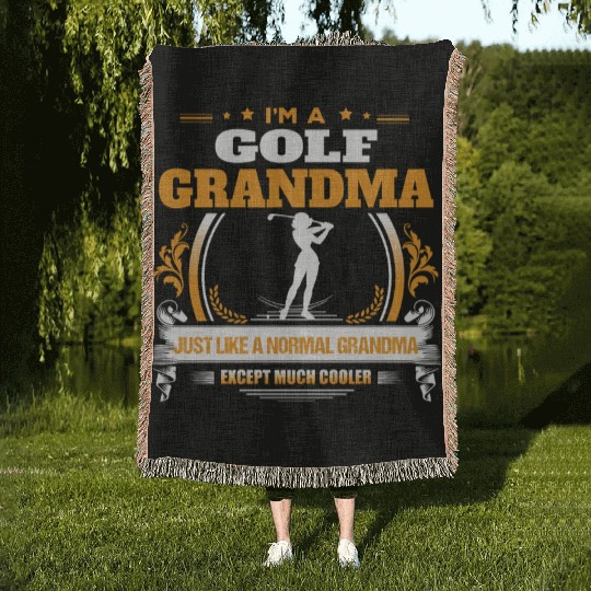 Golf Grandma Woven Blankets Gift Idea