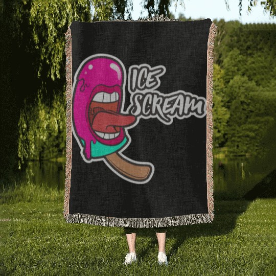 ice scream Woven Blankets
