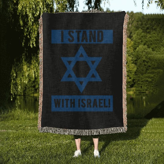 I Stand With Israel Woven Blankets