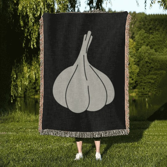garlic knoblauch veggie vegetable gemuese2 Woven Blankets