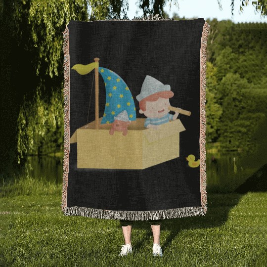 Cute Sailor Boy in Box Woven Blankets