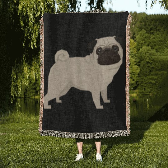 Pug Woven Blankets