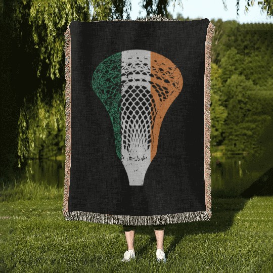 Irish Lacrosse Premium Ireland Flag Lax Sister T S Woven Blankets
