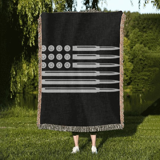 Bullets American Flag Usa Pro Gun Rights Infidel N Woven Blankets