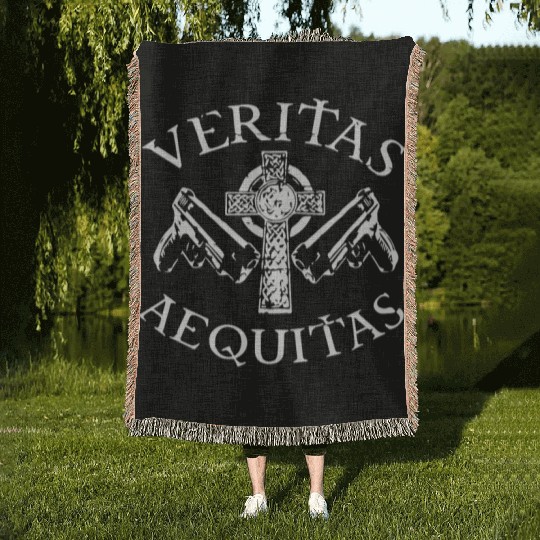 Veritas Aequitas Boondock Saints Irish Vigilante P Woven Blankets