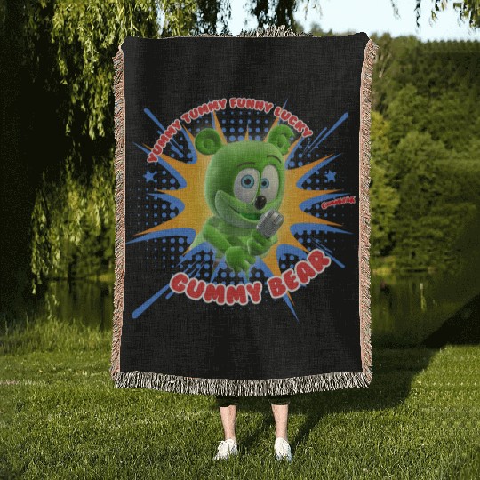 Funny Lucky Gummy Bear Woven Blankets