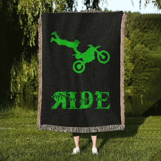RIDE Motocross design Woven Blankets