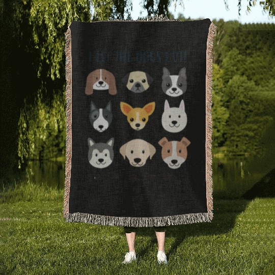 Pug Dog Doggie Breed Pet Animal Gift Idea Woven Blankets