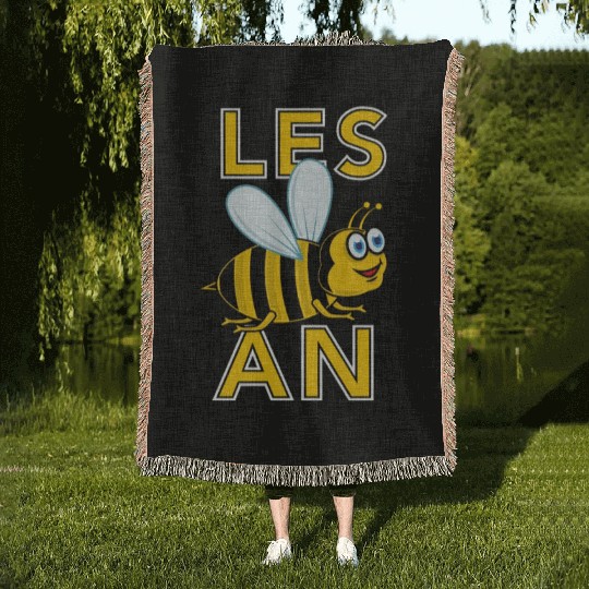Funny Lesbian (Les Bee An) Honeybee Woven Blankets