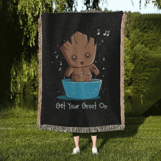 Get Your Groot On Woven Blankets
