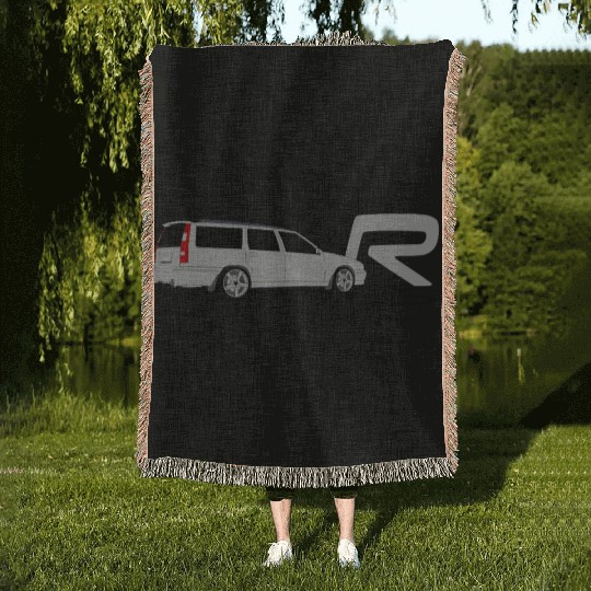 Volvoo V70R Turbo Brick Car Grey Woven Blankets