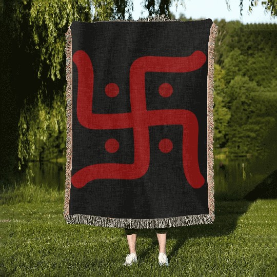 Hindu Swastika Woven Blankets