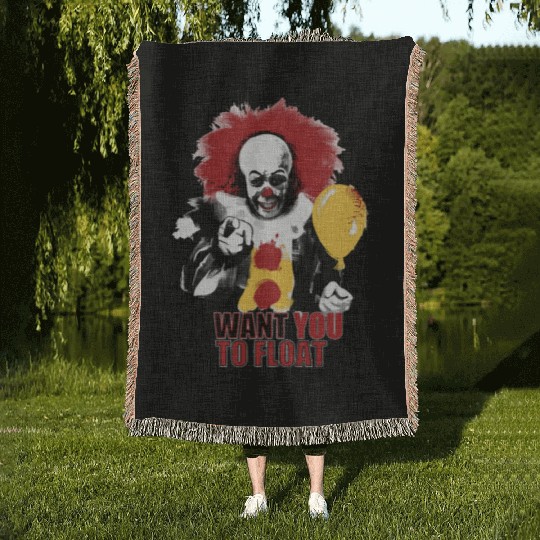 Creepy Pennywise LIGHT Version Art Character Woven Blankets