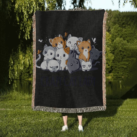Crazy Cat Lady Woven Blankets