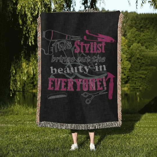 Hair stylist - Beauty in everyone ! Woven Blankets