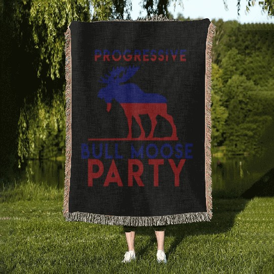 Bull Moose Party Progressive Teddy Roosevelt Woven Blankets