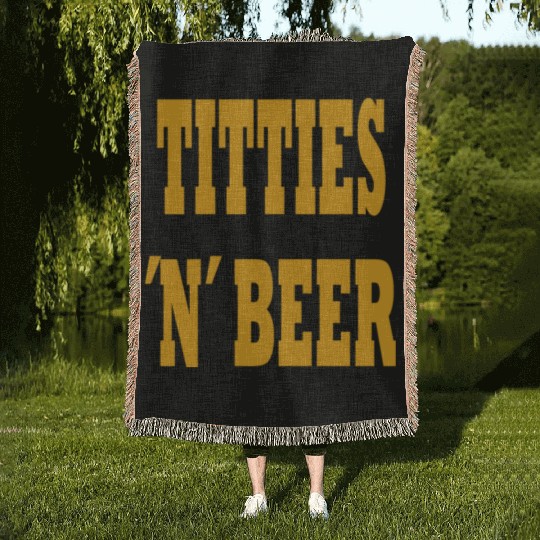 TITTIES N BEER Woven Blankets