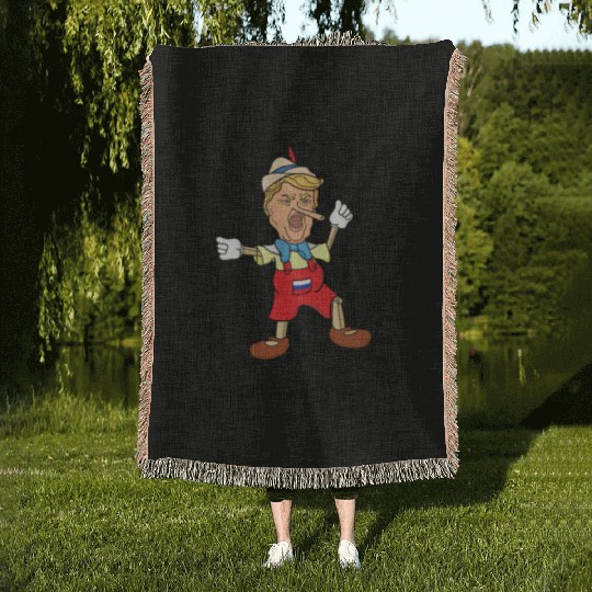 Pinocchio Trump Woven Blankets
