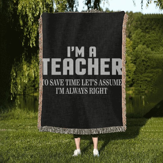 Funny Teacher Woven Blankets