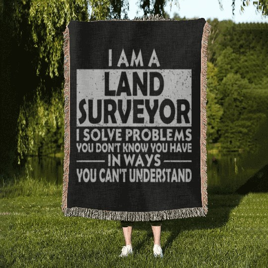 Funny - funny land surveyor problem solving dist Woven Blankets