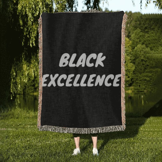black excellence hipster grandma Woven Blankets