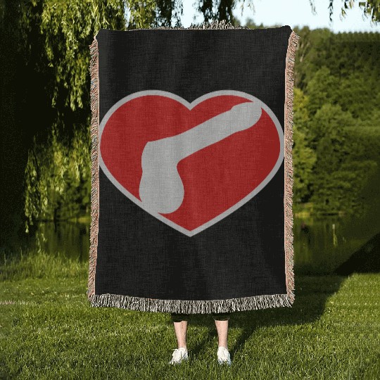 logo i love heart gay gay cock lover penis big man Woven Blankets