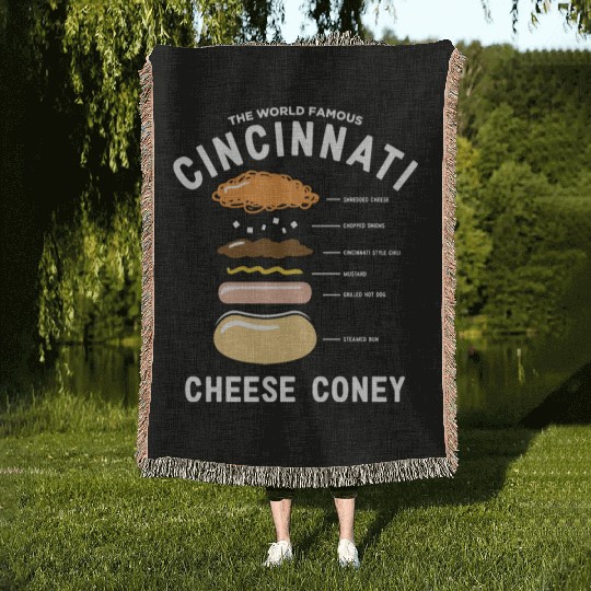 the world famous cincinnati cheese coney chef Woven Blankets