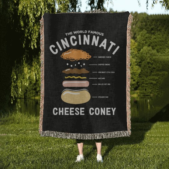the world famous cincinnati cheese coney chef Woven Blankets