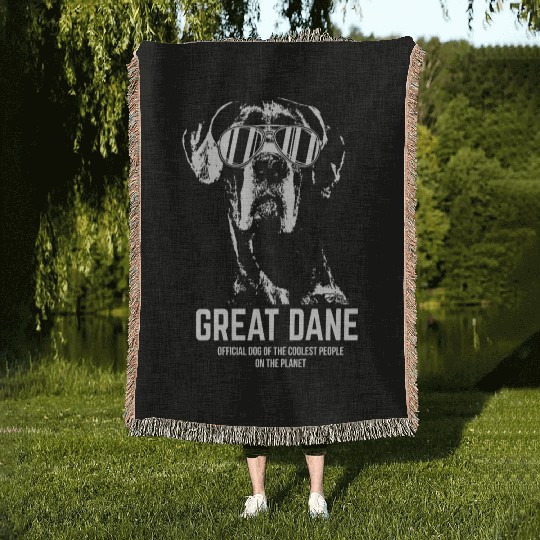 Great dane - great dane official dog of the coo Woven Blankets