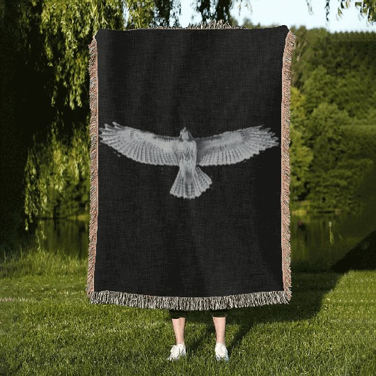 Red-Tailed Hawk Woven Blankets