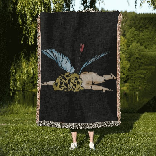 Dead Cupid Woven Blankets