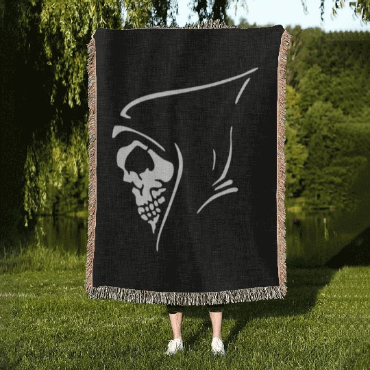 Death Skull Woven Blankets