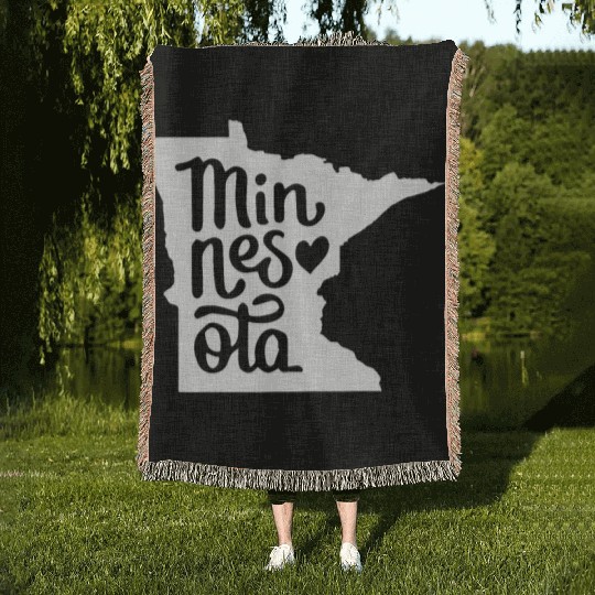 Minnesota Home State Minnesota music Woven Blankets