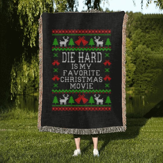 Die Hard Is My Favorite Christmas Movie Woven Blankets