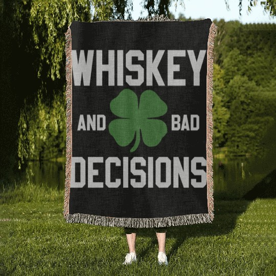 Ireland Whiskey St Patricks Day Woven Blankets