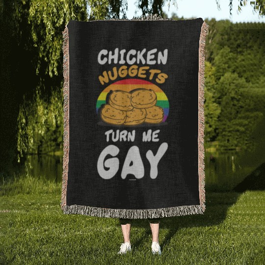 Funny Chicken Nuggets LGBT Woven Blankets