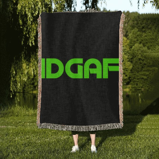 IDGAF (LIME GREEN PRINT) Woven Blankets