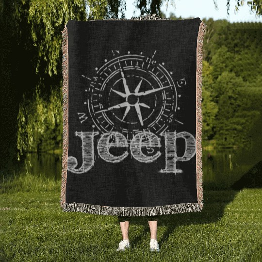 compass north south west east jeep Woven Blankets