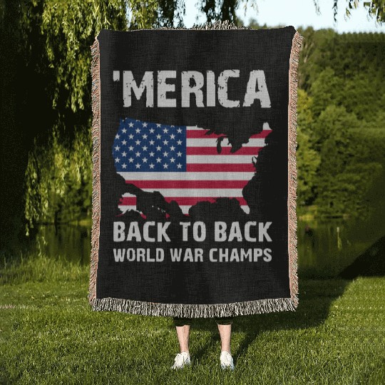 merica back to back soccer Woven Blankets