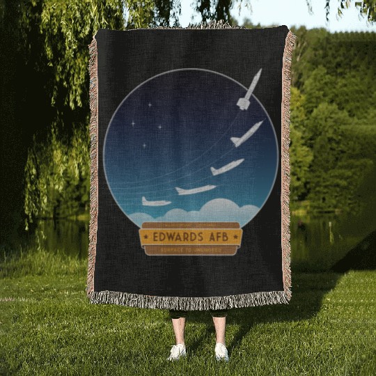 Edwards Air Force Base - yellow and brown logo Woven Blankets